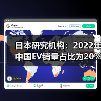 日本研究机构：2022年中国EV销量占比为20%，日本EV销量占比仅为2%（图1）