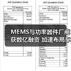 MEMS与功率器件厂商获数亿融资 加速布局车规级芯片(图2) MEMS与功率器件厂商获数亿融资 加速布局车规级芯片(图2)