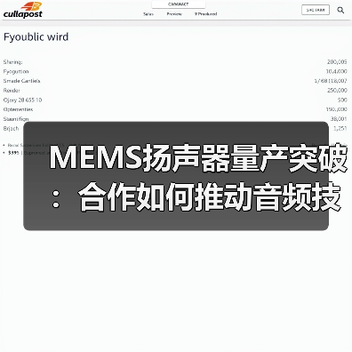 MEMS扬声器量产突破:合作如何推动音频技术革新?(图3) MEMS扬声器量产突破:合作如何推动音频技术革新?(图3)
