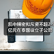凯中精密拟斥资不超2.5亿元在泰国设立子公司并新建生产基地（图1）