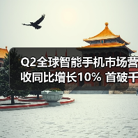 Q2全球智能手机市场营收同比增长10% 首破千亿美元大关（图1）